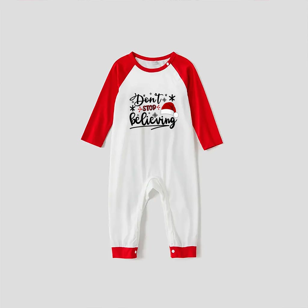 Warm Christmas Pajamas For Family Santa Hat Believing