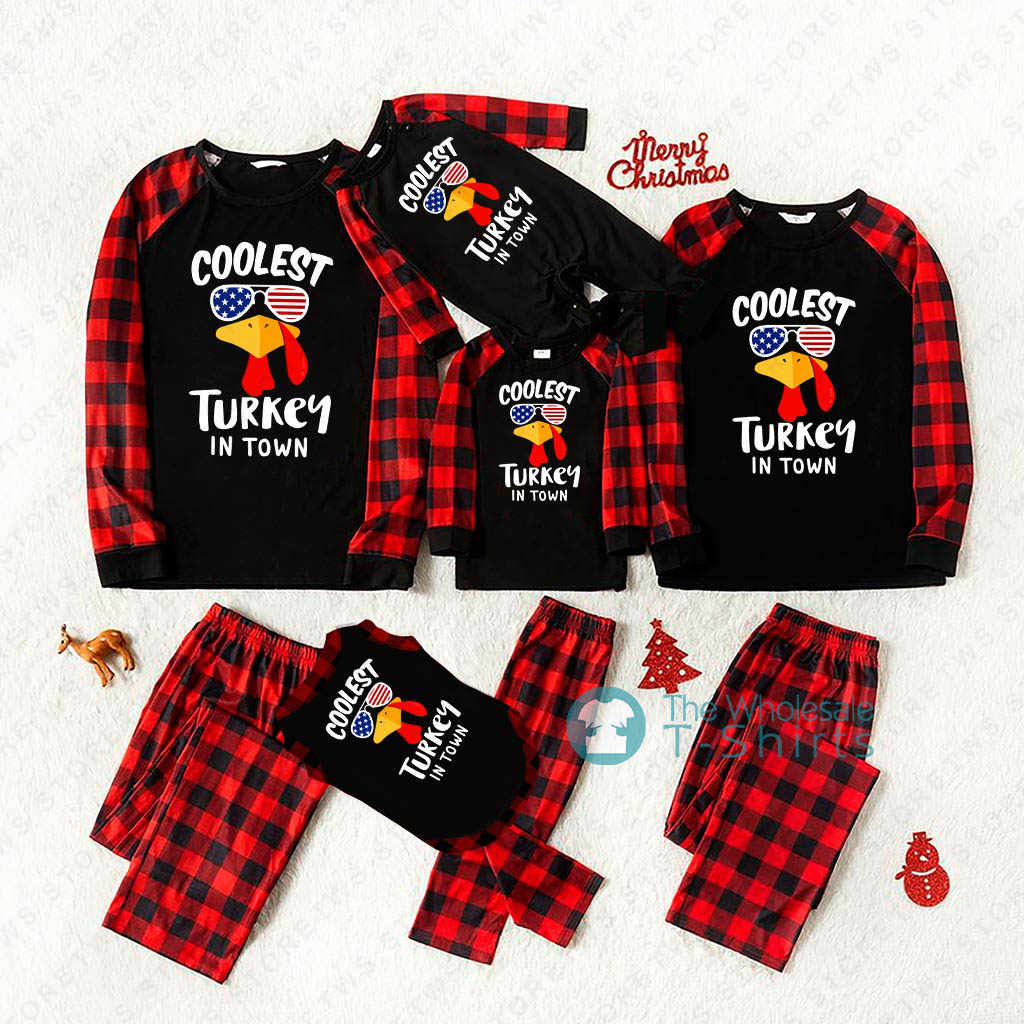 Family Matching Thanksgiving PJs With Blessed Turkey - variant image 1