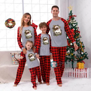African American Santa Claus Christmas Pajamas For Family