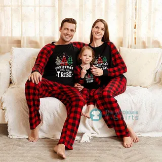 Black And Red Xmas Pajamas For Families Print My Tribe