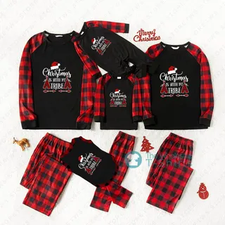 Funny Tribe and Hat santa Christmas Pajamas
