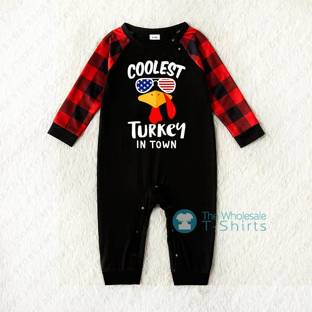 Family Matching Thanksgiving PJs With Blessed Turkey