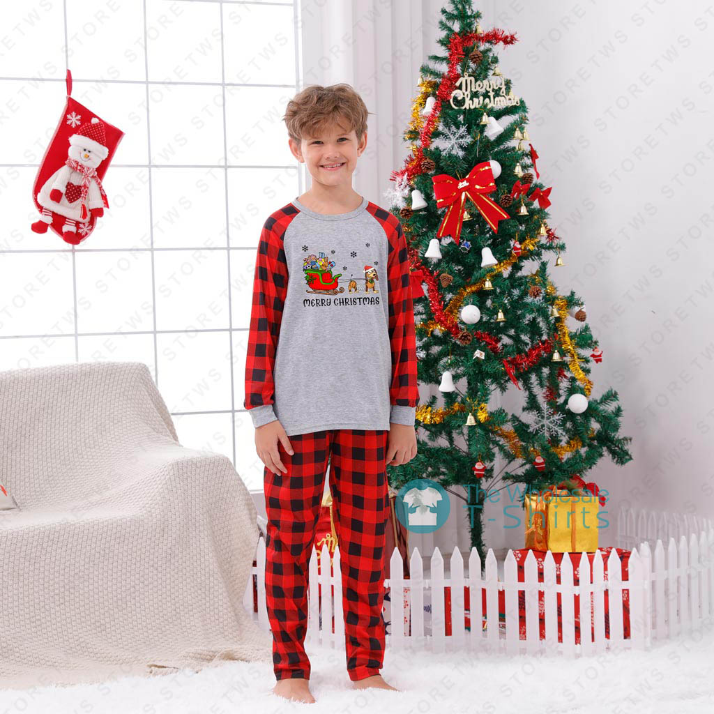 Cute Dachshund Christmas Pajamas Family Plaid