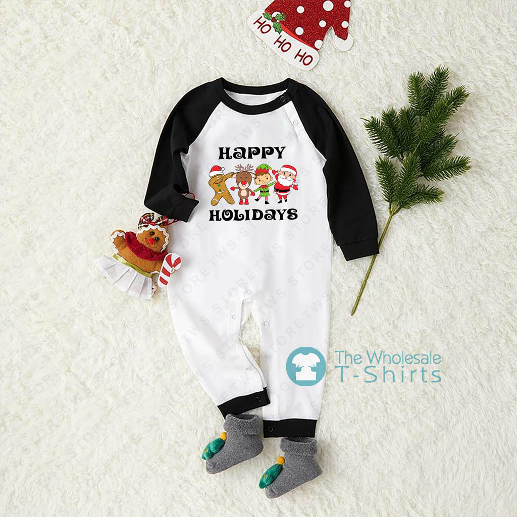 Black And White Plaid Christmas Characters Family Pjs