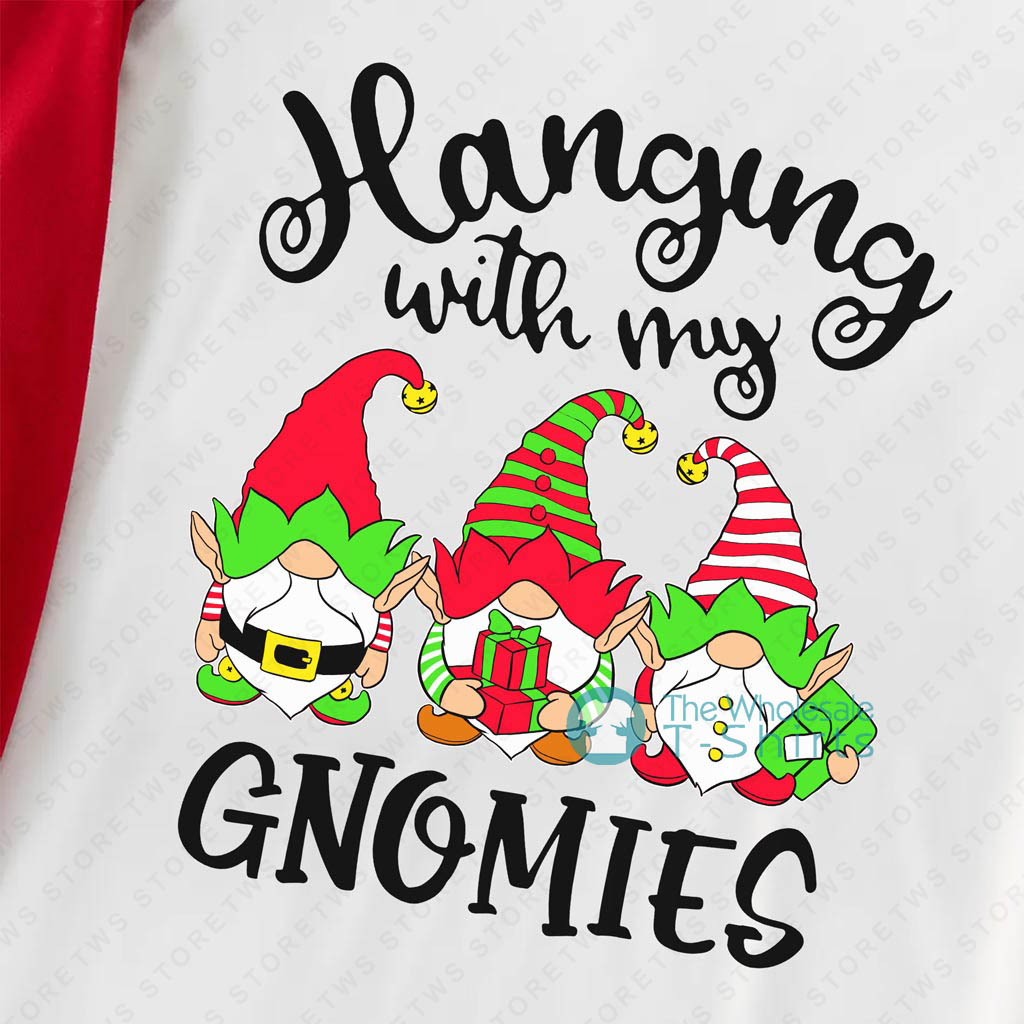 Hanging With My Gnomies Christmas Pjs Matching With Dog