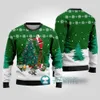 Santa Decorates Soccer Ball Ugly Christmas Sweater Forest Green - variant image 1