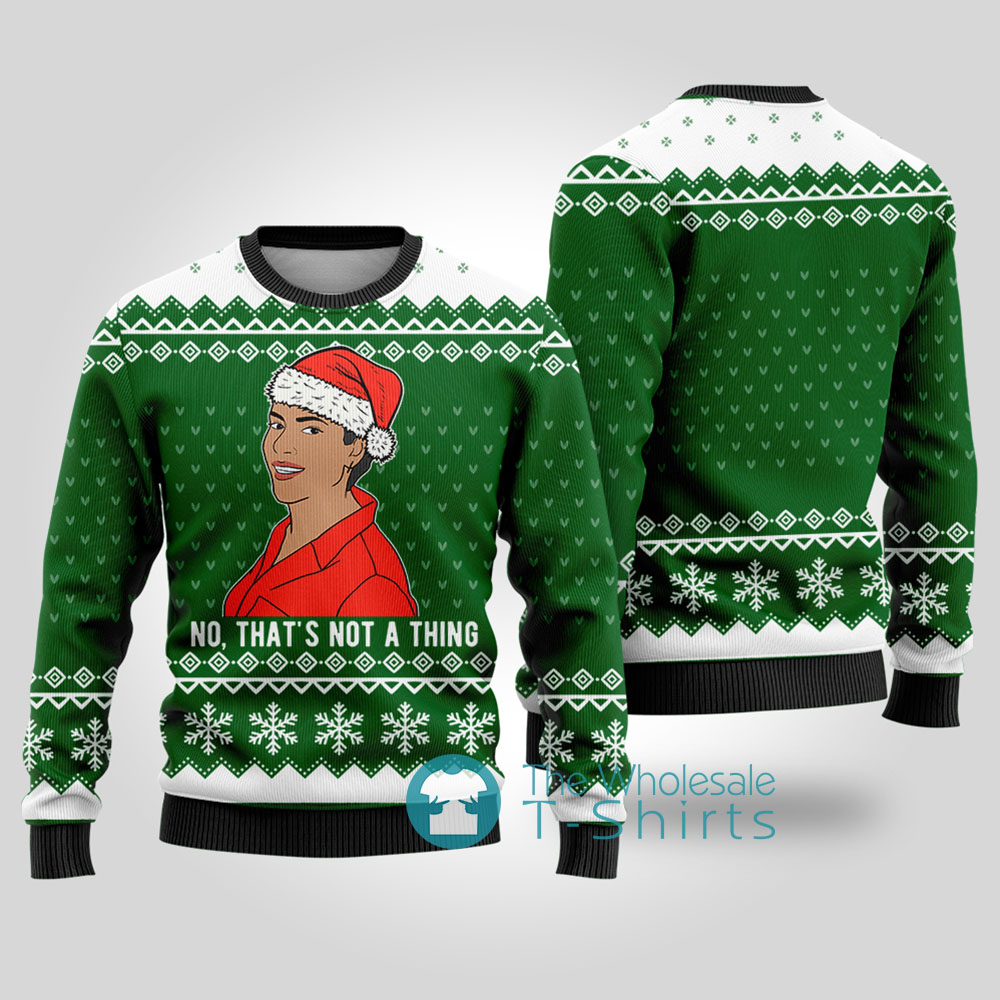 That's Not A Thing Never Kiss a Man in a Christmas Sweater Forest Green - variant image 1