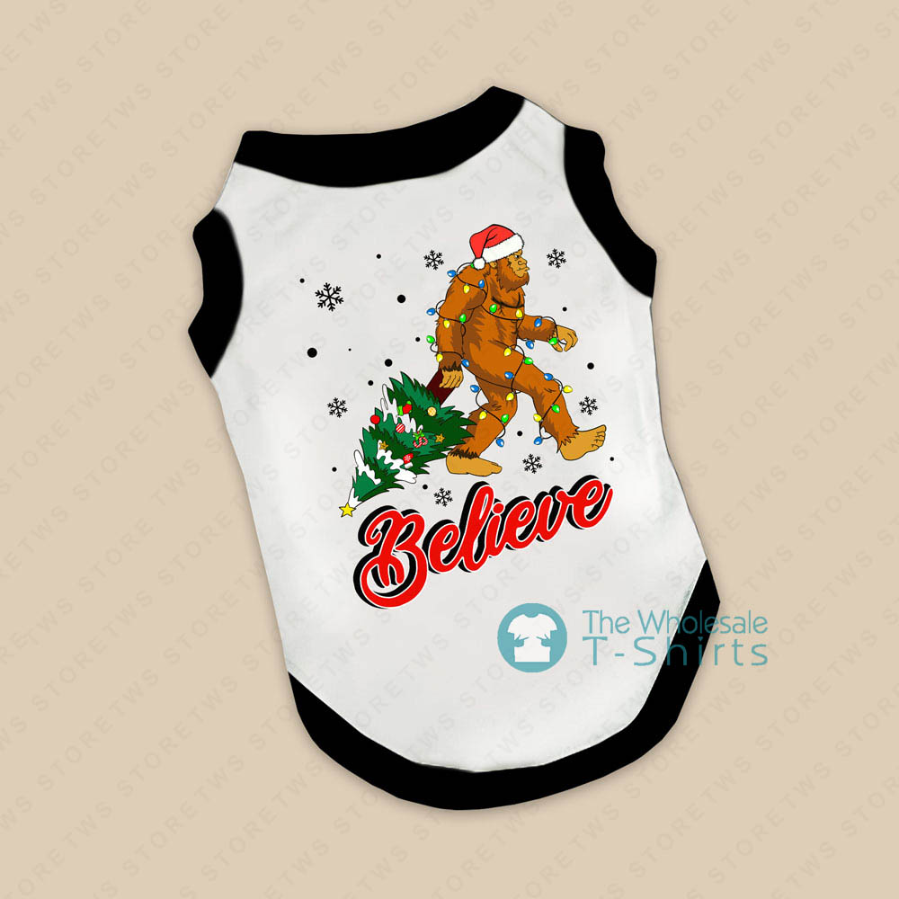Believe Big Foot Matching Christmas Pajamas With Dog