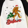 Believe Big Foot Matching Christmas Pajamas With Dog