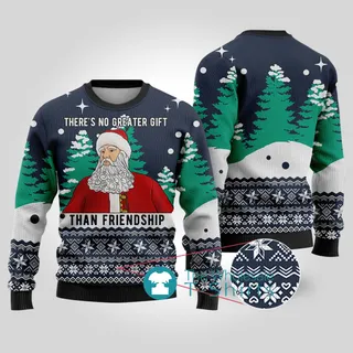 No Greater Gift Than Friendship The Polar Express Ugly Sweater Navy