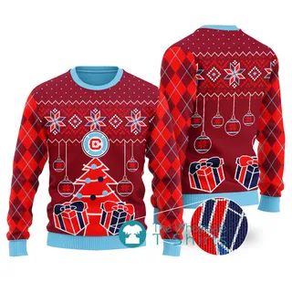 Funny Chicago Fire Ugly Christmas Sweater Cardinal Red