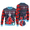 Funny Chicago Fire Ugly Christmas Sweater Navy - variant image 1
