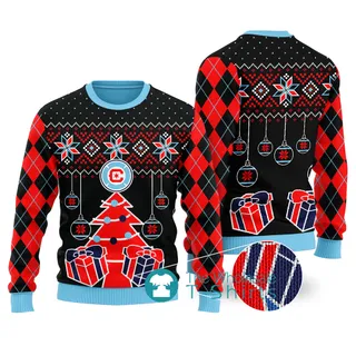 Funny Chicago Fire Ugly Christmas Sweater Black