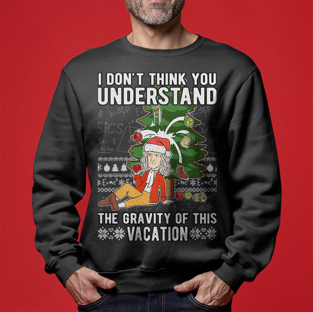 Men's Funny Science Isaac Newton Ugly Christmas Sweater