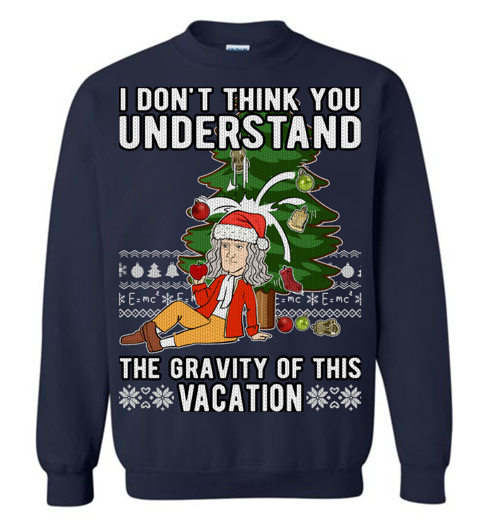 Men's Funny Science Isaac Newton Ugly Christmas Sweater