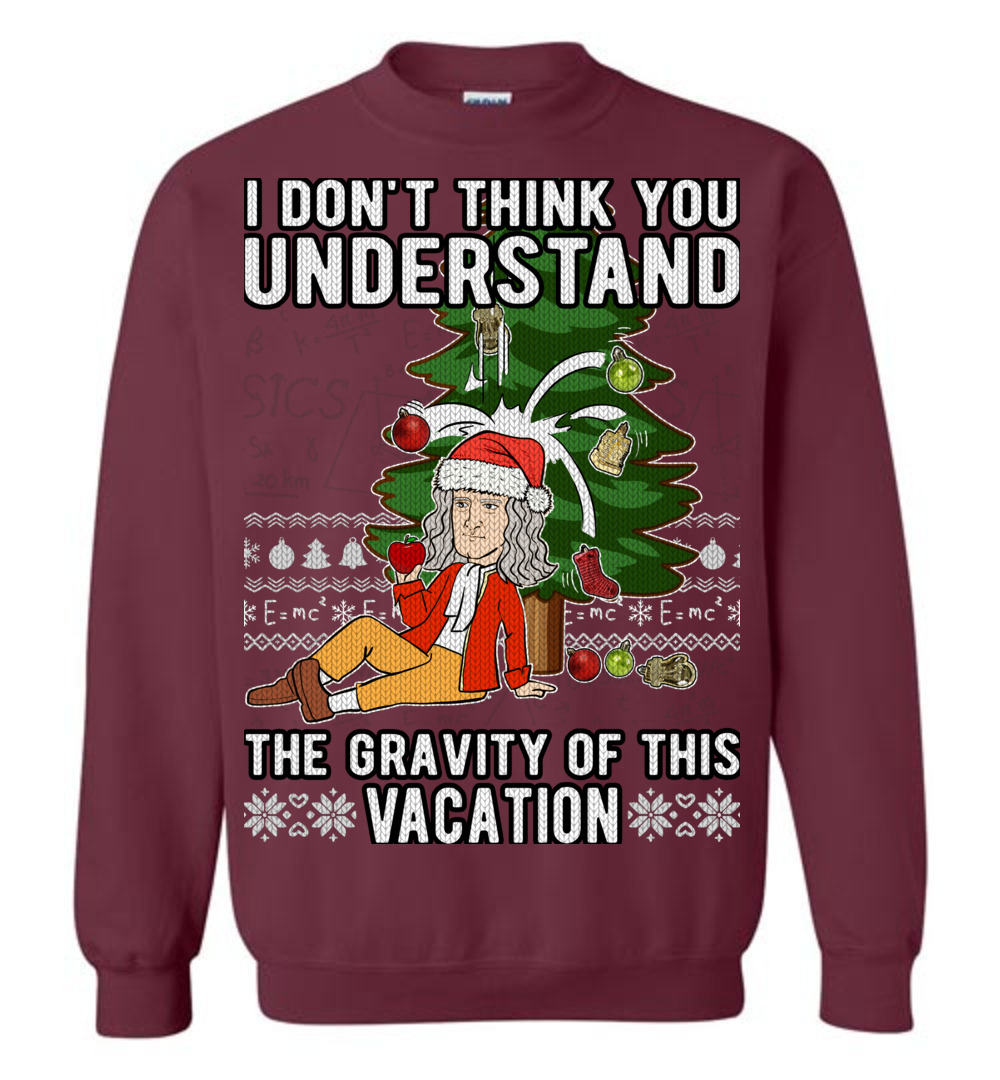 Men's Funny Science Isaac Newton Ugly Christmas Sweater