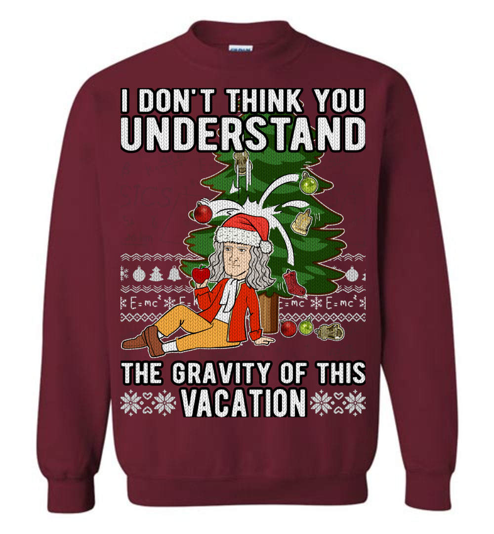 Men's Funny Science Isaac Newton Ugly Christmas Sweater