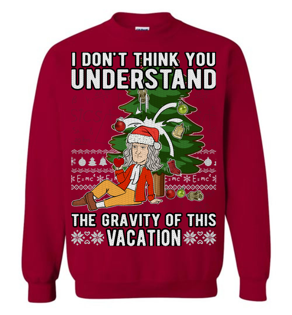 Men's Funny Science Isaac Newton Ugly Christmas Sweater