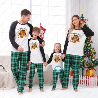 Thankful And Blessed Thanksgiving Matching Family Jammies
