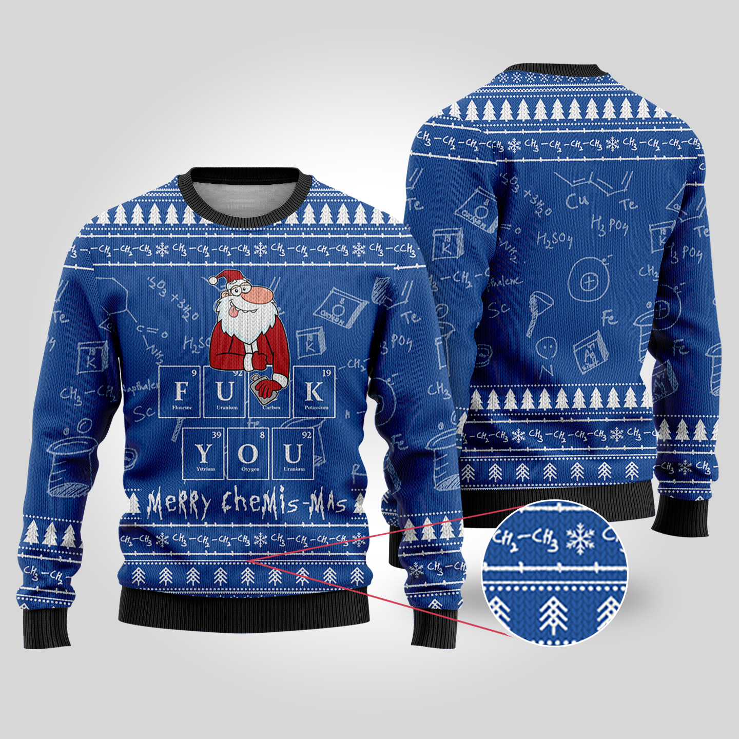 Merry Chemis-mas Chemistry Christmas Sweater Royal - variant image 1