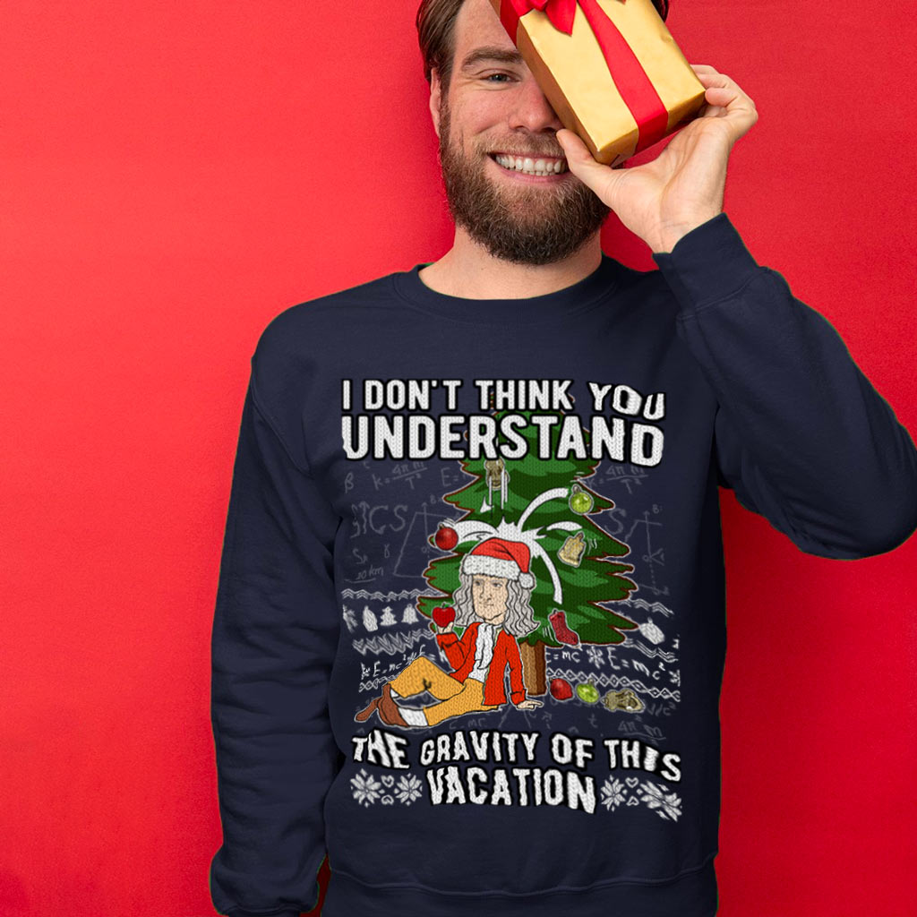 Men's Funny Science Isaac Newton Ugly Christmas Sweater