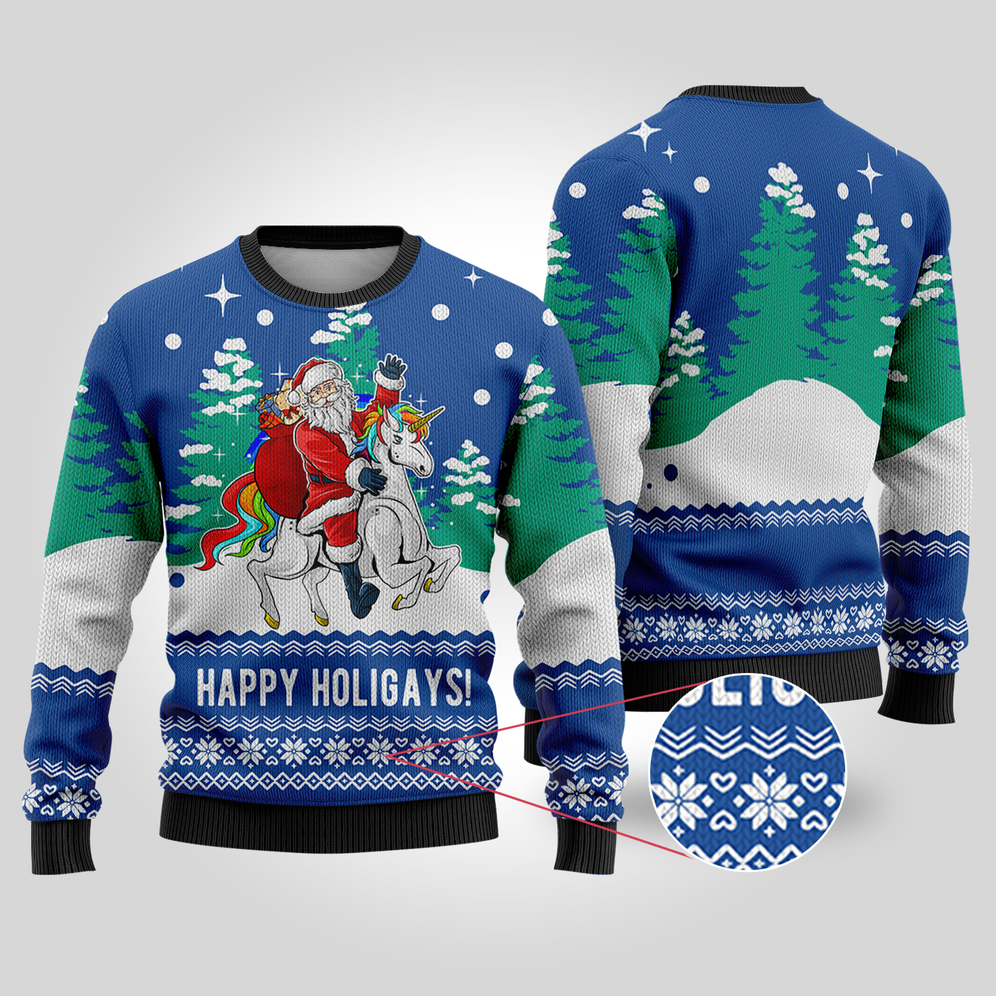 Royal Funny Santa Happy Holigays Christmas Sweater