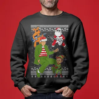 Men's Santa Elvis Ugly Christmas Sweater