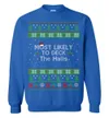 Most Likely To Deck The Halls Men's Ugly Christmas Sweaters - variant image 1