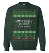 Most Likely To Deck The Halls Men's Ugly Christmas Sweaters