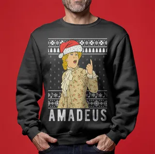 Men's Funny Amadeus Ugly Christmas Sweater