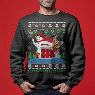 Men's Selfie Santa Stuck Ugly Christmas Sweater
