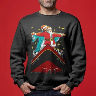 Men's Jesus And Santa Titanic Ugly Christmas Sweater