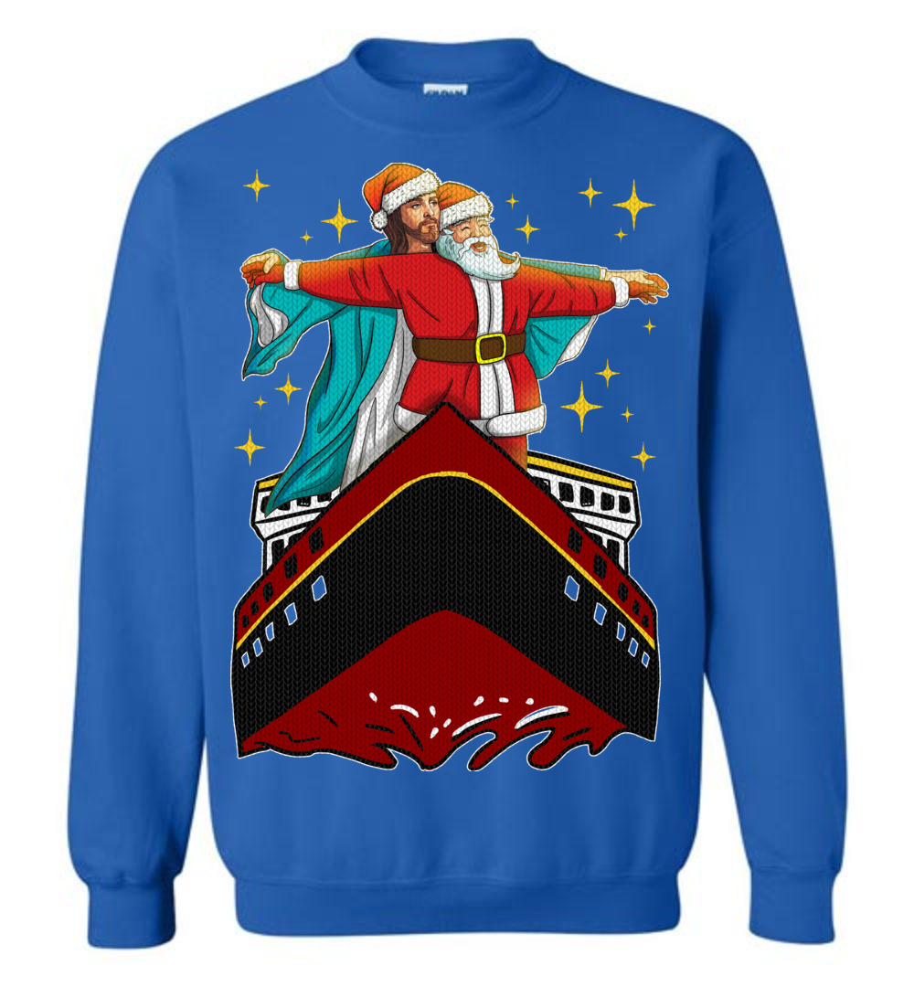 Men's Jesus And Santa Titanic Ugly Christmas Sweater - variant image 1