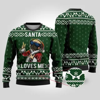 Bulldog Ugly Christmas Sweater Forest Green