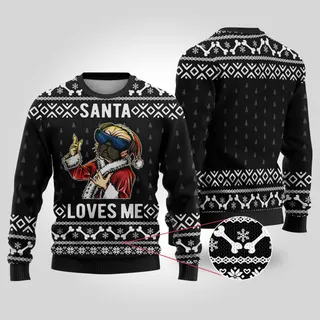 Bulldog Ugly Christmas Sweater Black
