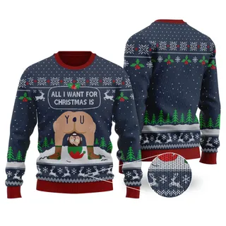 All I Want For Christmas Is You Ugly Sweater Navy