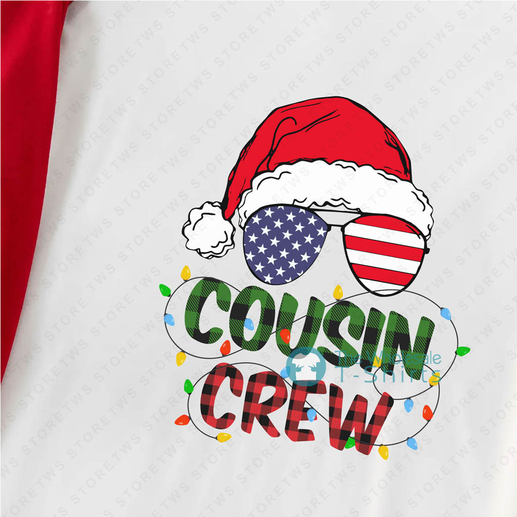Santa Hat Sunglasses Cousin Crew Funny Christmas Pajamas