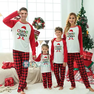 Funny Christmas Crew Family Matching Pajamas Set Ideas