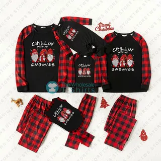 Gnome Flannel Family Christmas Pajamas | Best Chilling With My Gnomies Xmas PJs