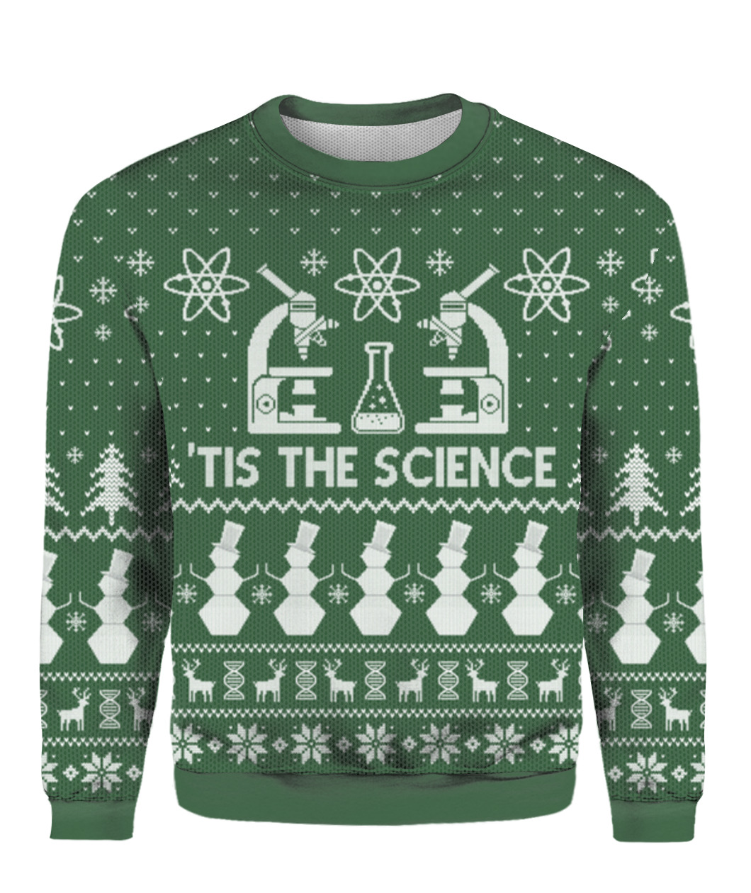 Tis The Science Christmas Sweater Green
