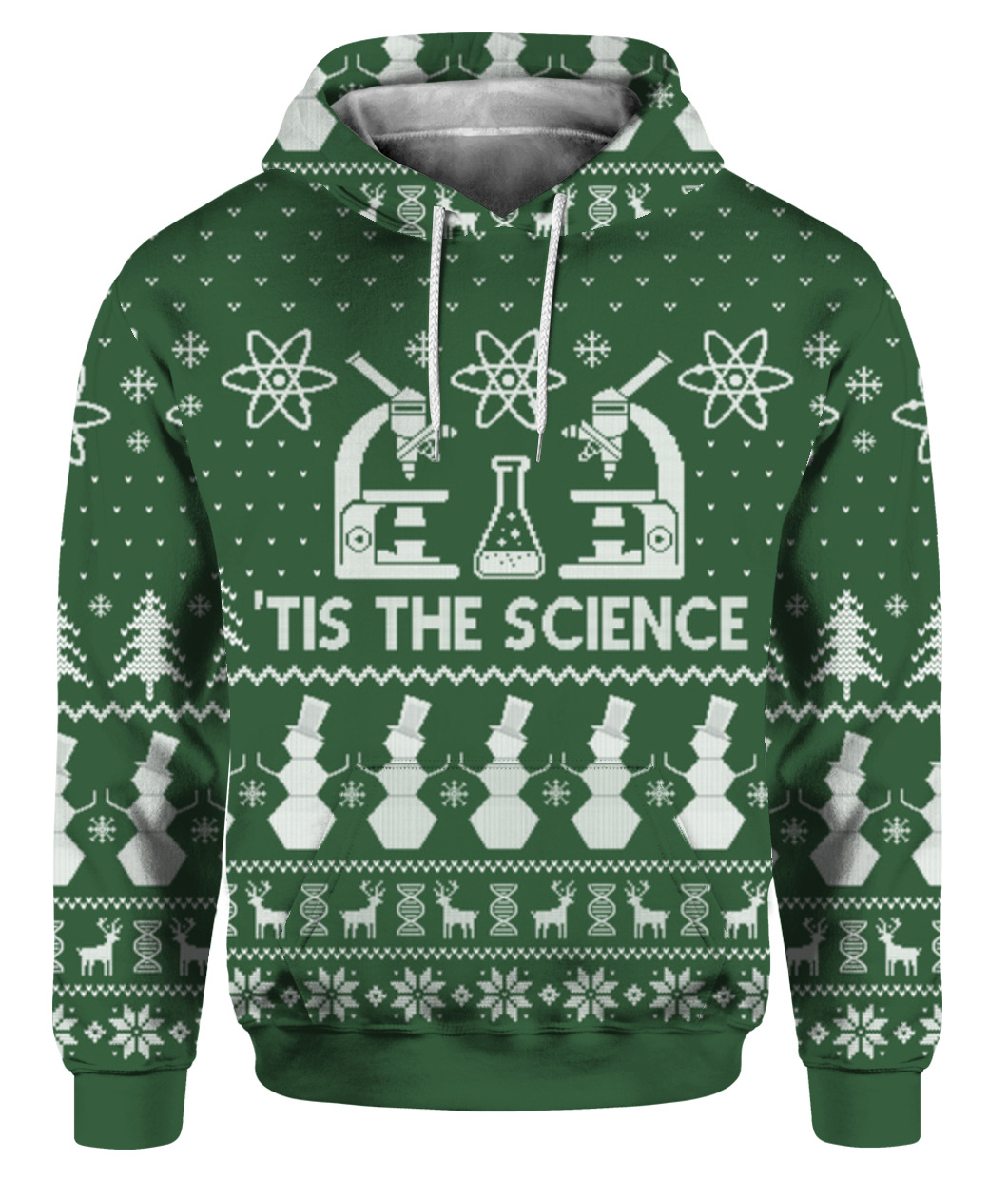 Tis The Science Christmas Sweater Green