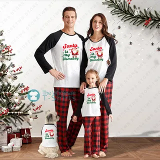 Cute Santa Family Christmas Onesie Pajamas | Santa Is My Homeboy Christmas PJs For Family