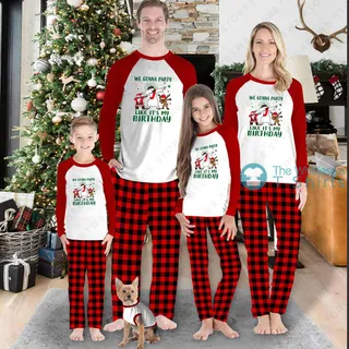 Best God Birthday Crew Matching Family Christmas PJs | We Gonna Party Christmas Pajamas