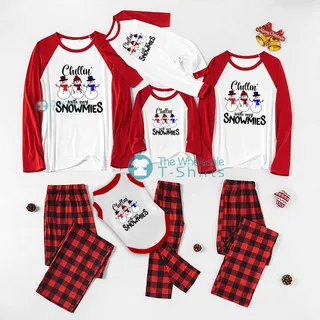 Chilling With My Snowman Family Christmas PJs For Adults And Kids