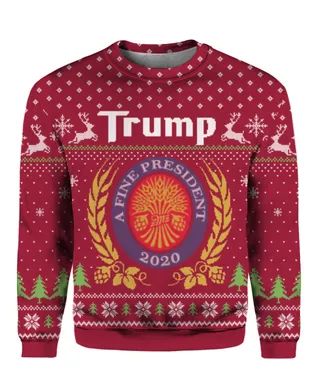 Trump Christmas Sweater Red