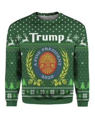 Trump Christmas Sweater Green