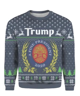 Trump Christmas Sweater Navy