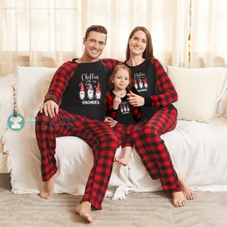 Chillin With My Ghomies Family Matching Pajamas | Gnome Xmas Pjs For The Whole Family
