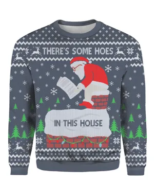 Hos In This House Christmas Sweater Navy