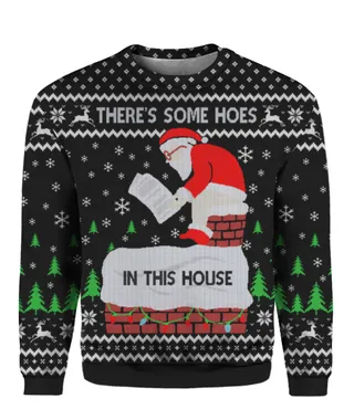 Hos In This House Christmas Sweater Black